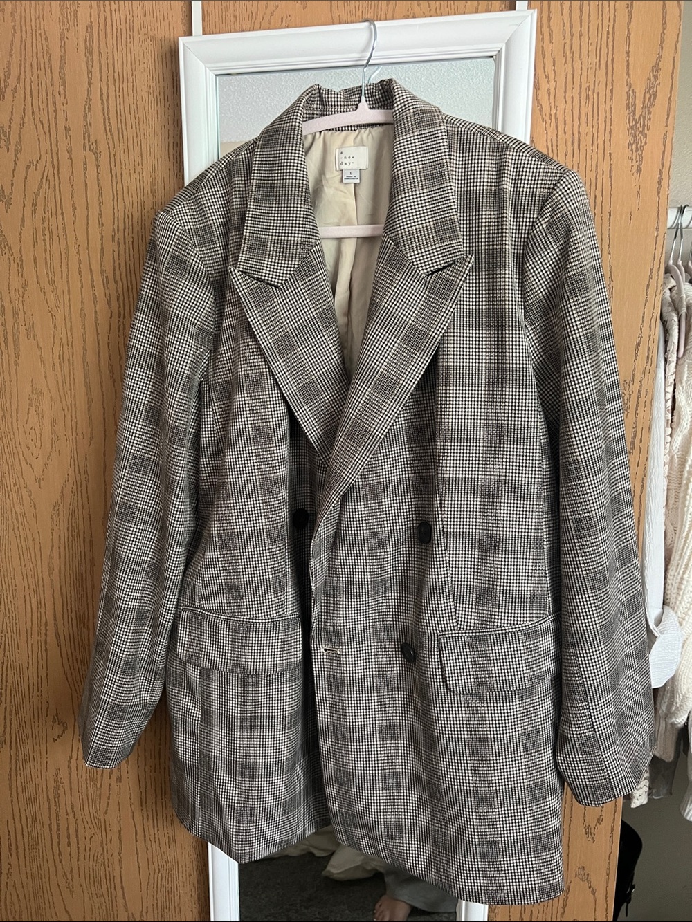 a.new day™ Houndstooth Blazer in Brown and Cream